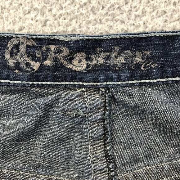 RAIDER Jean Co Vintage Mens 42x32 Straight Wide Leg Flap Pocket Dark Wash Denim - Picture 12 of 16